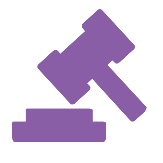 A purple gavel icon representing labor law