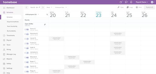 Screenshot of the best all-in-one solution: Homebase