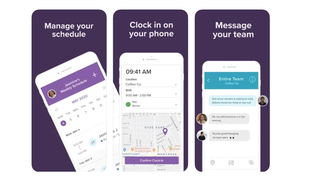 A view of the Homebase app on a smartphone.