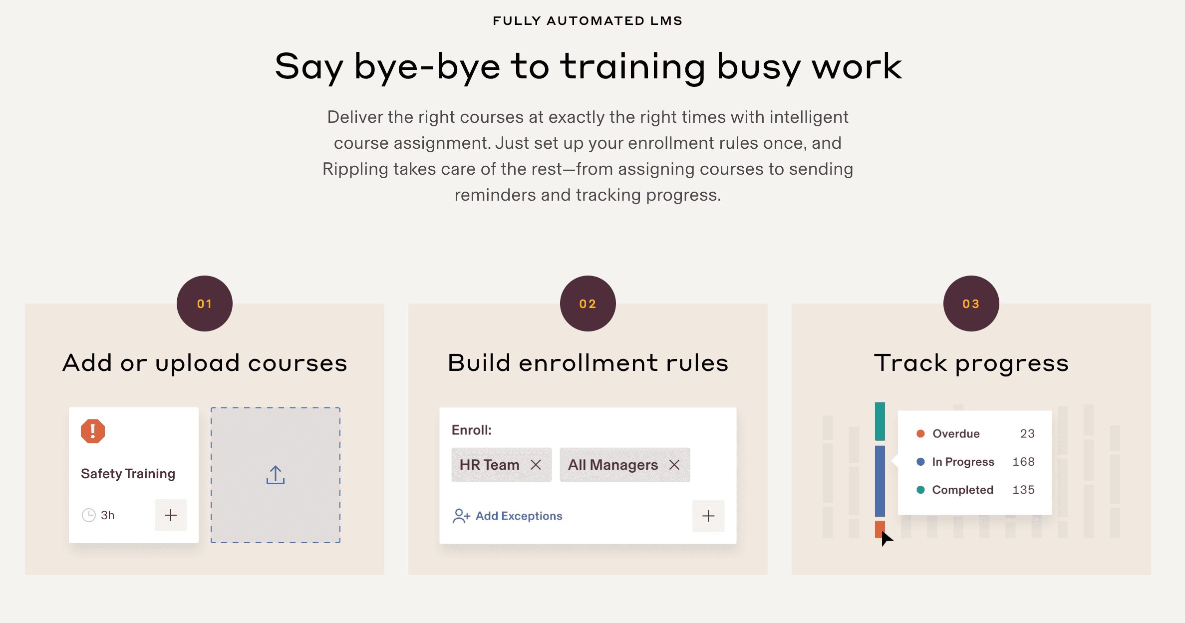 screenshot of Rippling’s learning interface here