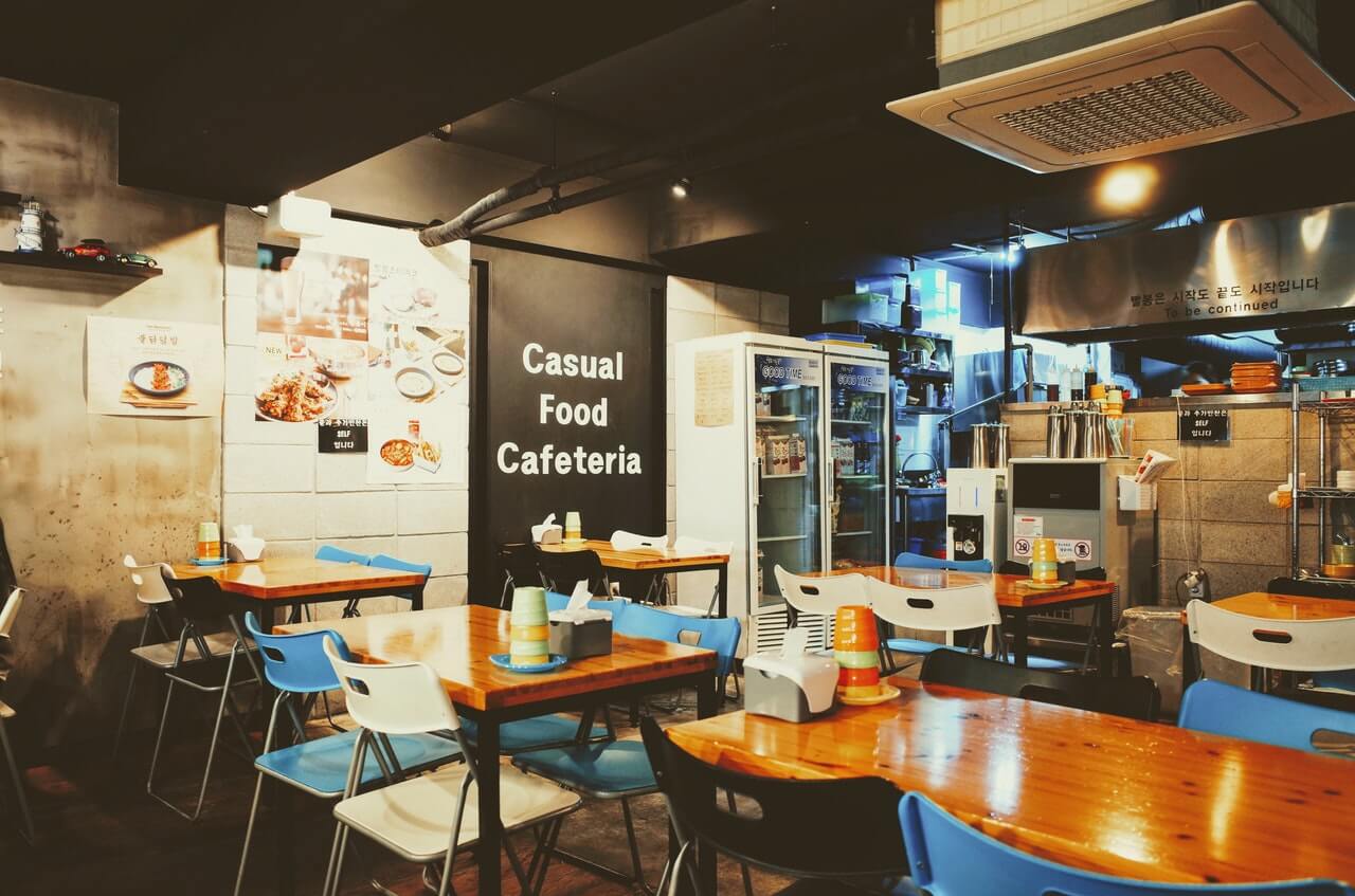 Casual food cafeteria background image