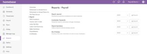 Screenshot of the Homebase platform displaying payroll records.