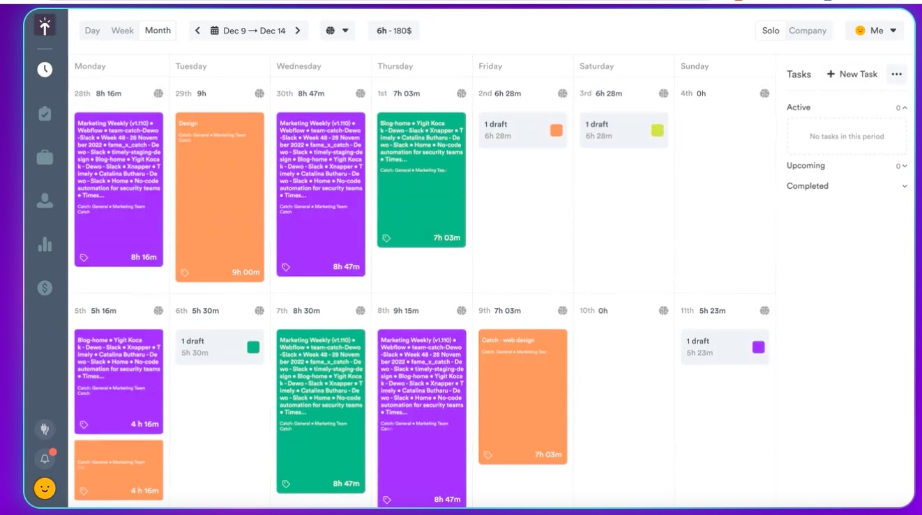 A screenshot of Timely's project management tool.