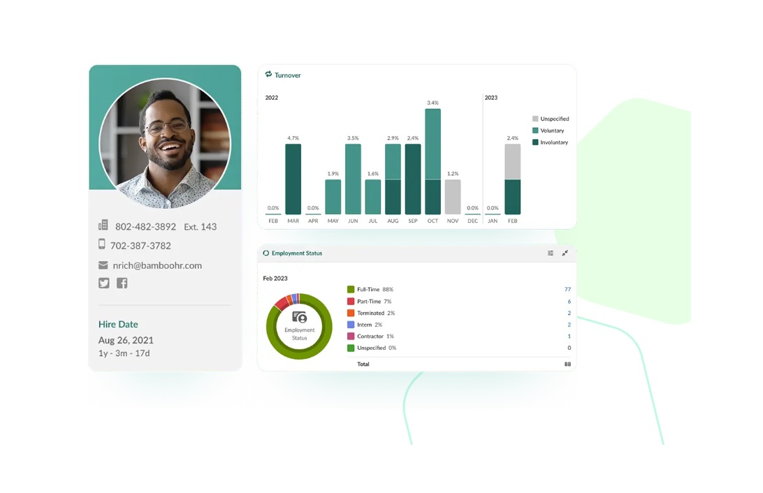A view of the BambooHR insights dashboard.