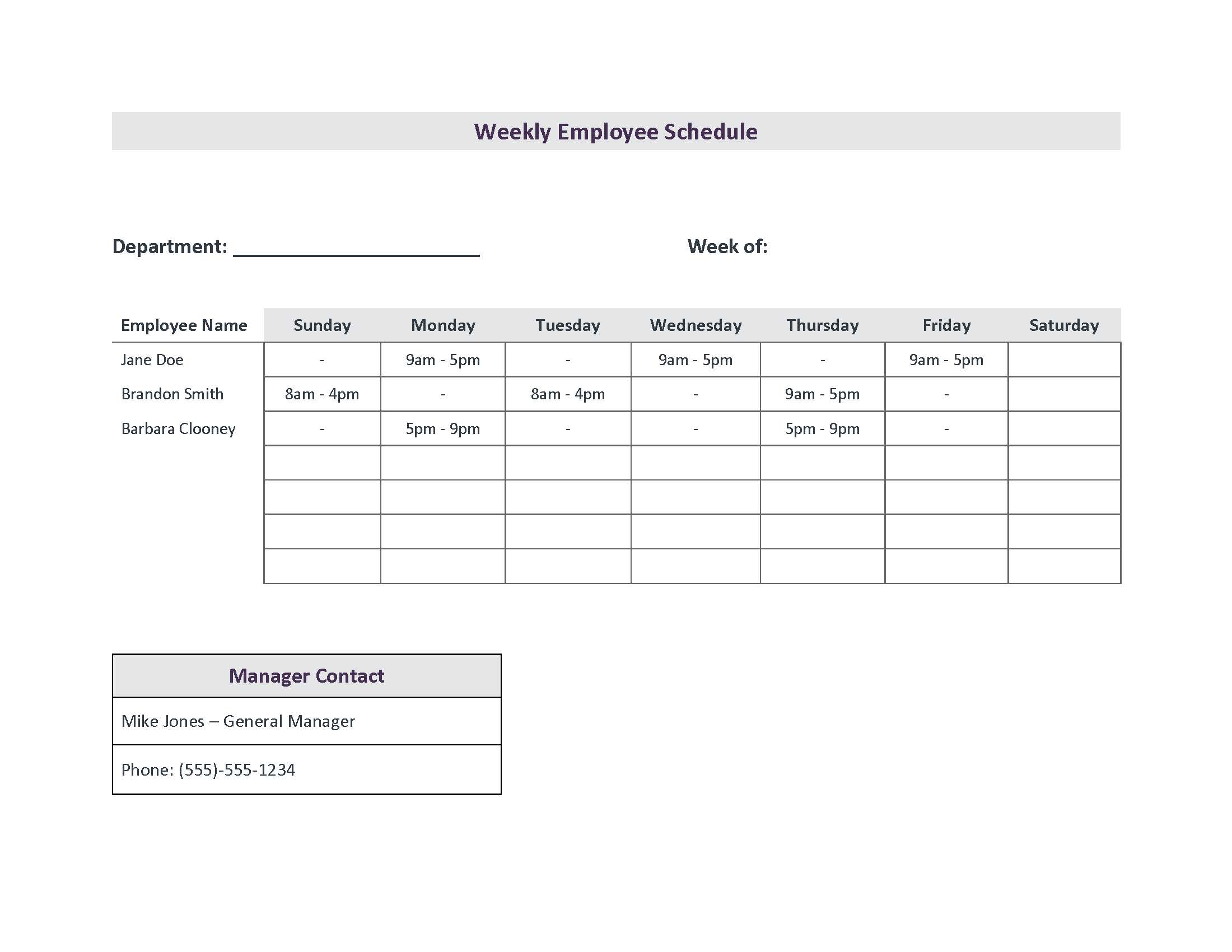 Create a Work Schedule in Word