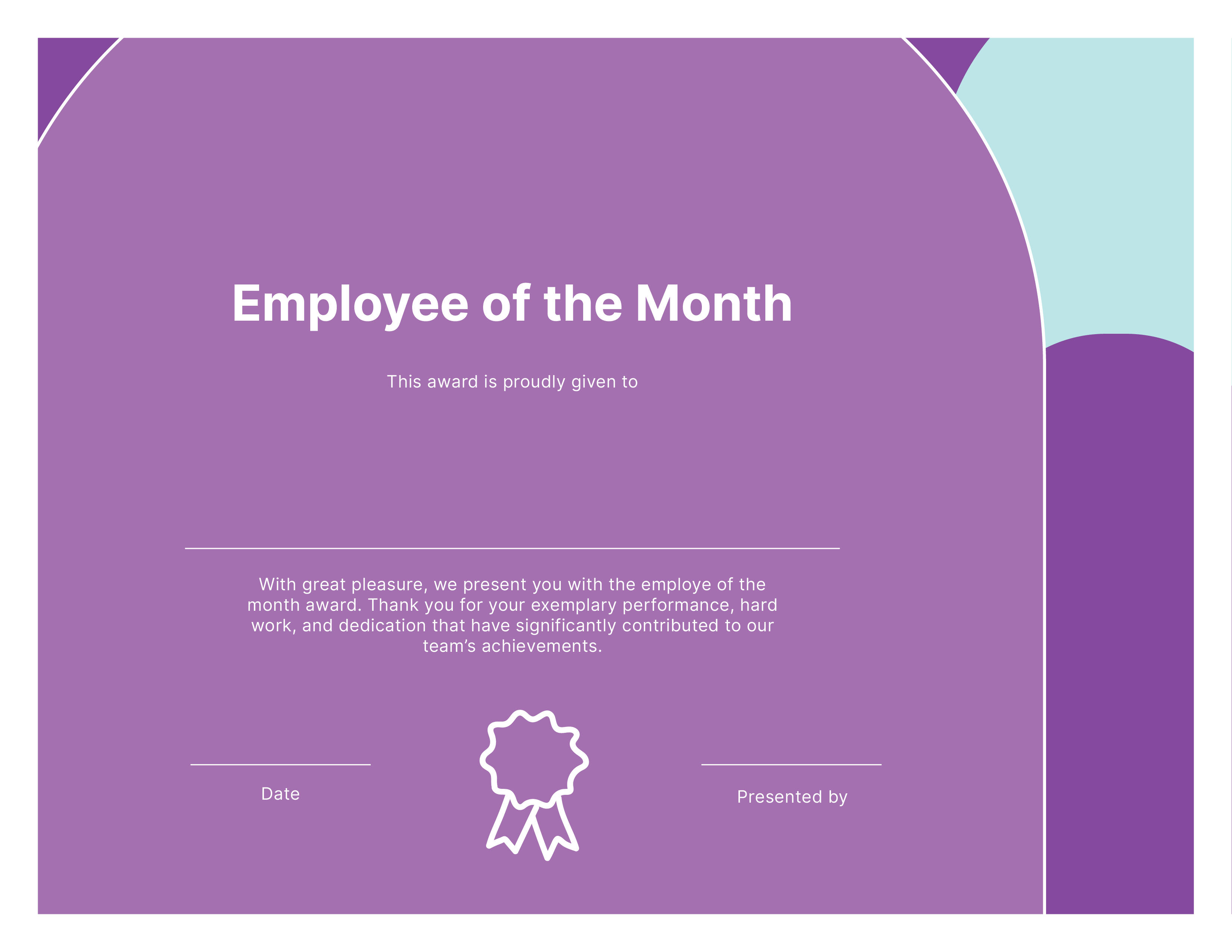Employee of the month template