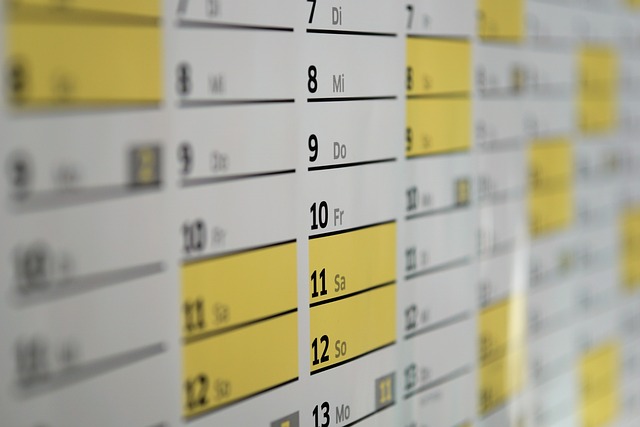 Busy schedule on a calendar