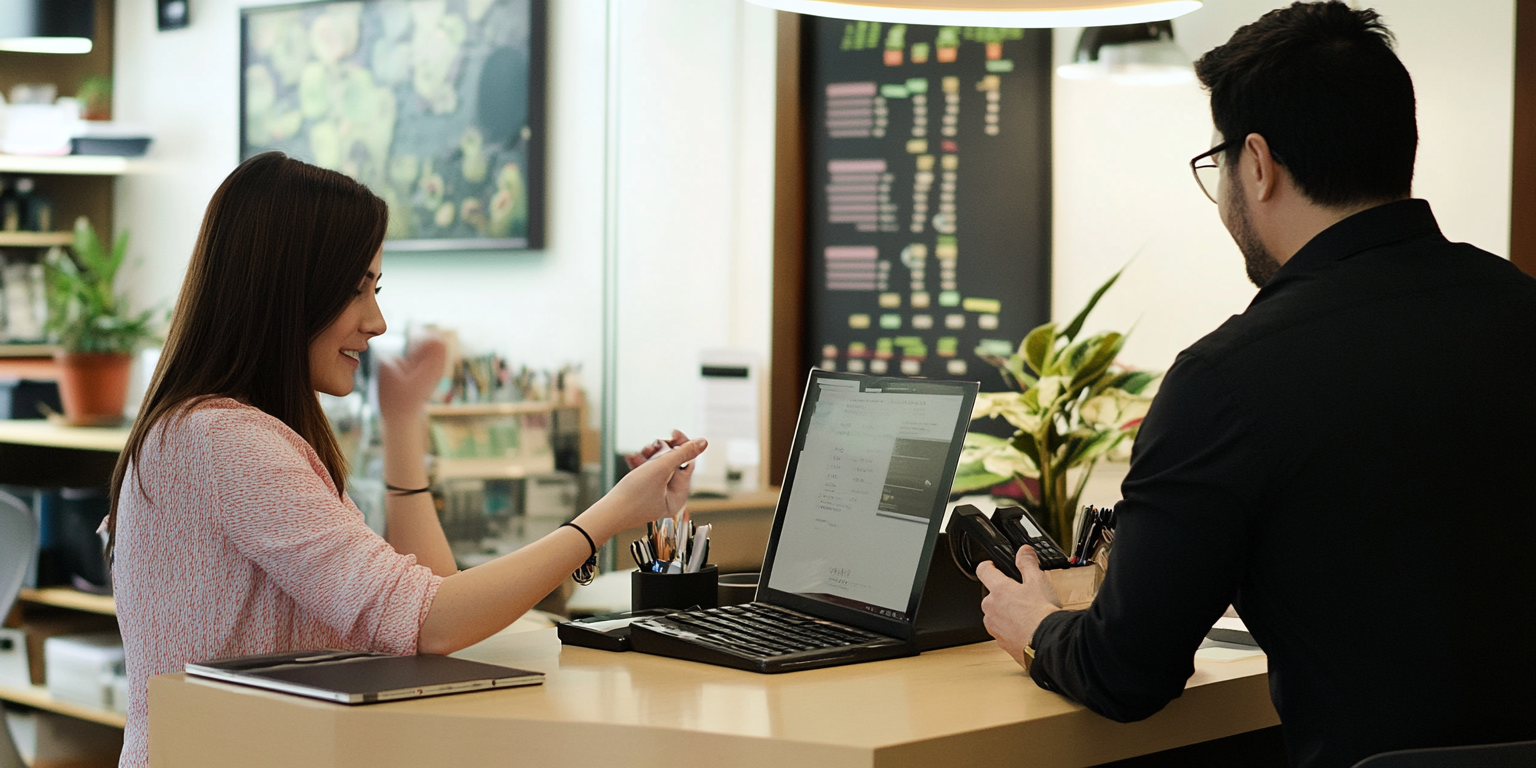 How To Do Payroll In South Carolina - woman in pink and a man in a black suit talking