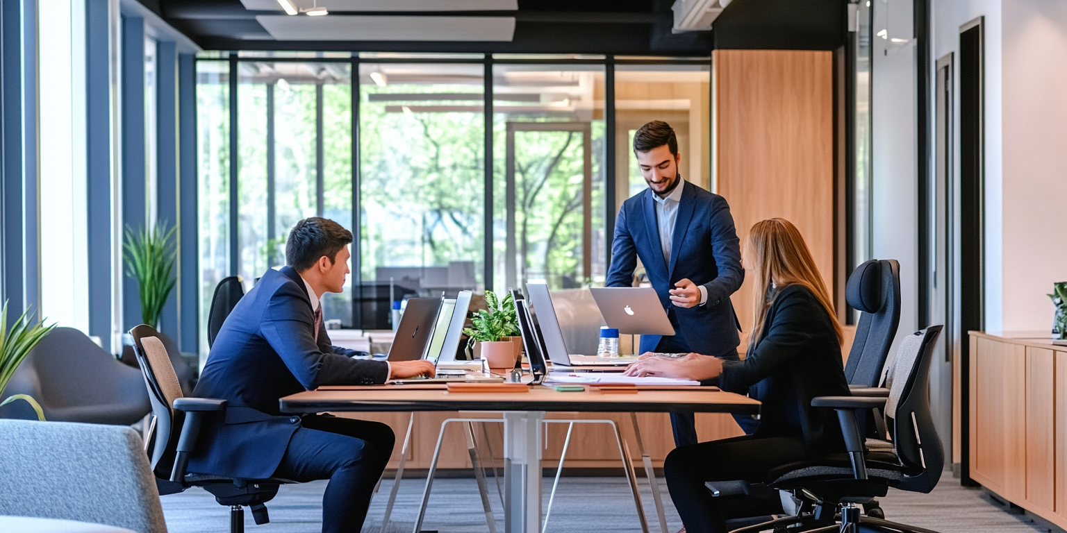 How To Do Payroll In Wisconsin - three people having a meeting