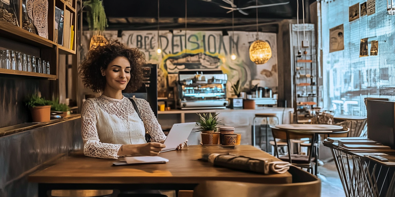 How to start a business in Maine - woman sitting in a cafe